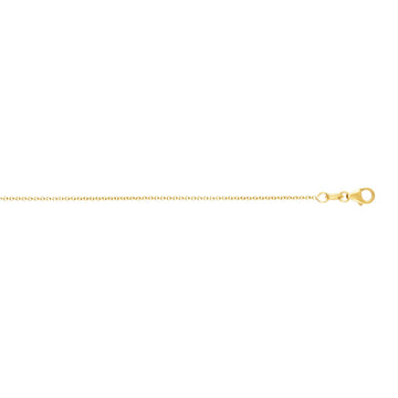 14K Yellow Gold 1.1mm Round Cable 18 Chain with Lobster Lock